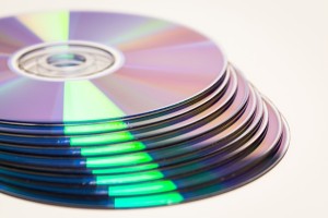 Stack of CDs and DVDs